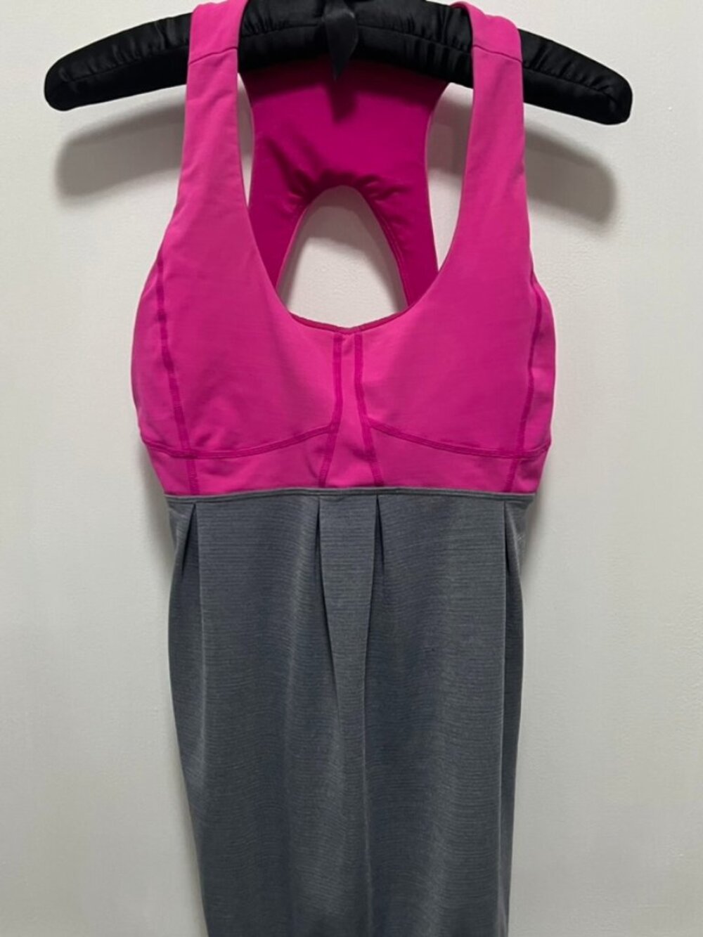 Lululemon Women's Hot Pink And Gray Racerback Tank Top, Great Condition